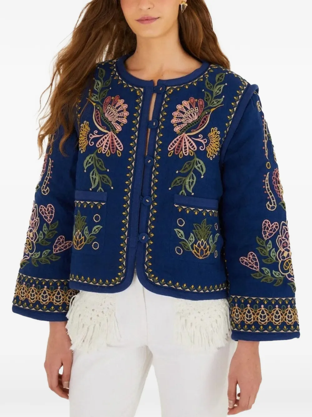  Farm Rio Embroidered Jacket - Blue 