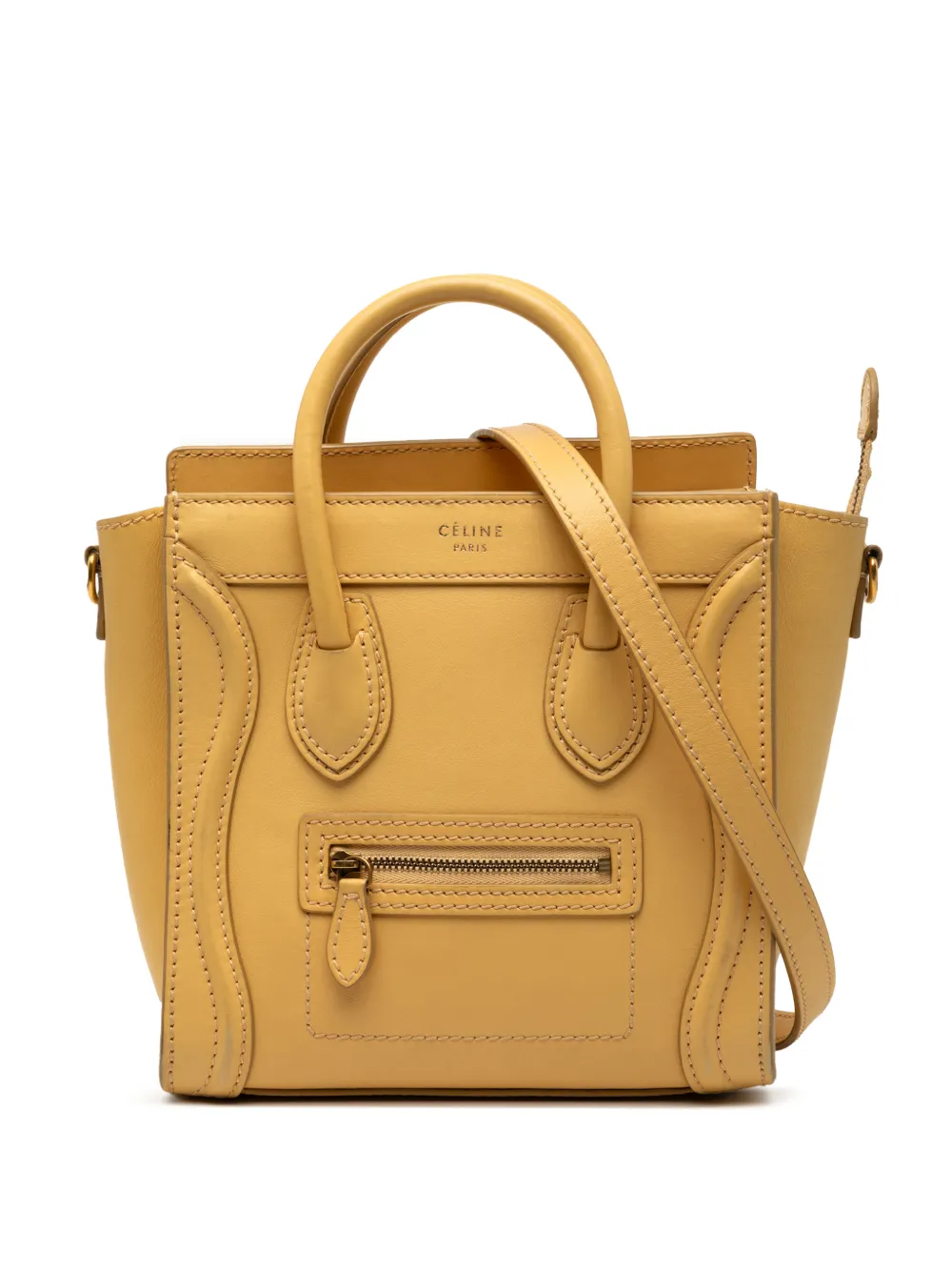 Celine Pre-Owned 2014 Nano Leather Luggage Tote satchel - Giallo