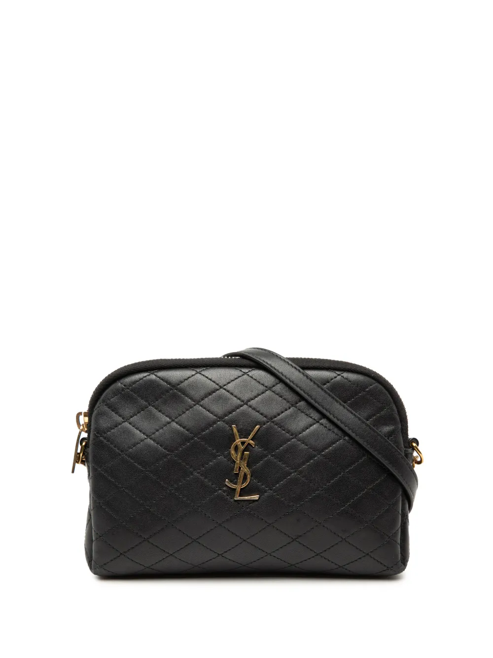 Saint Laurent Pre-Owned 2012-2025 Mini Quilted Lambskin Gaby Zippered Pouch crossbody bag - Nero