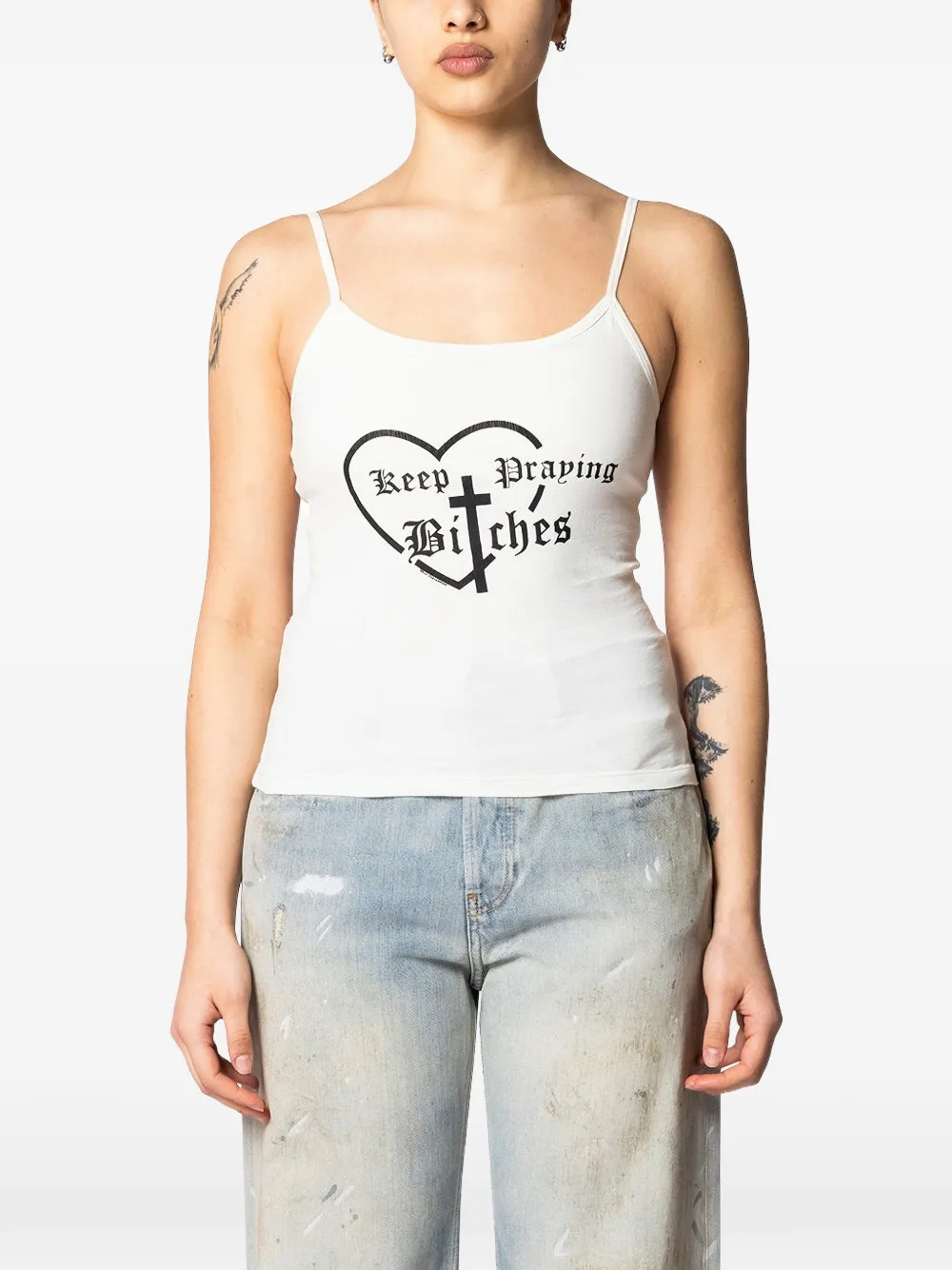 Willy Chavarria Cholita graphic-print top - Bianco