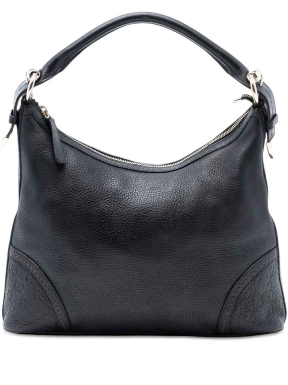 Gucci Pre-Owned 2016-2026 Medium Pebbled Calfskin Guccissima Trim Signoria shoulder bag - Nero