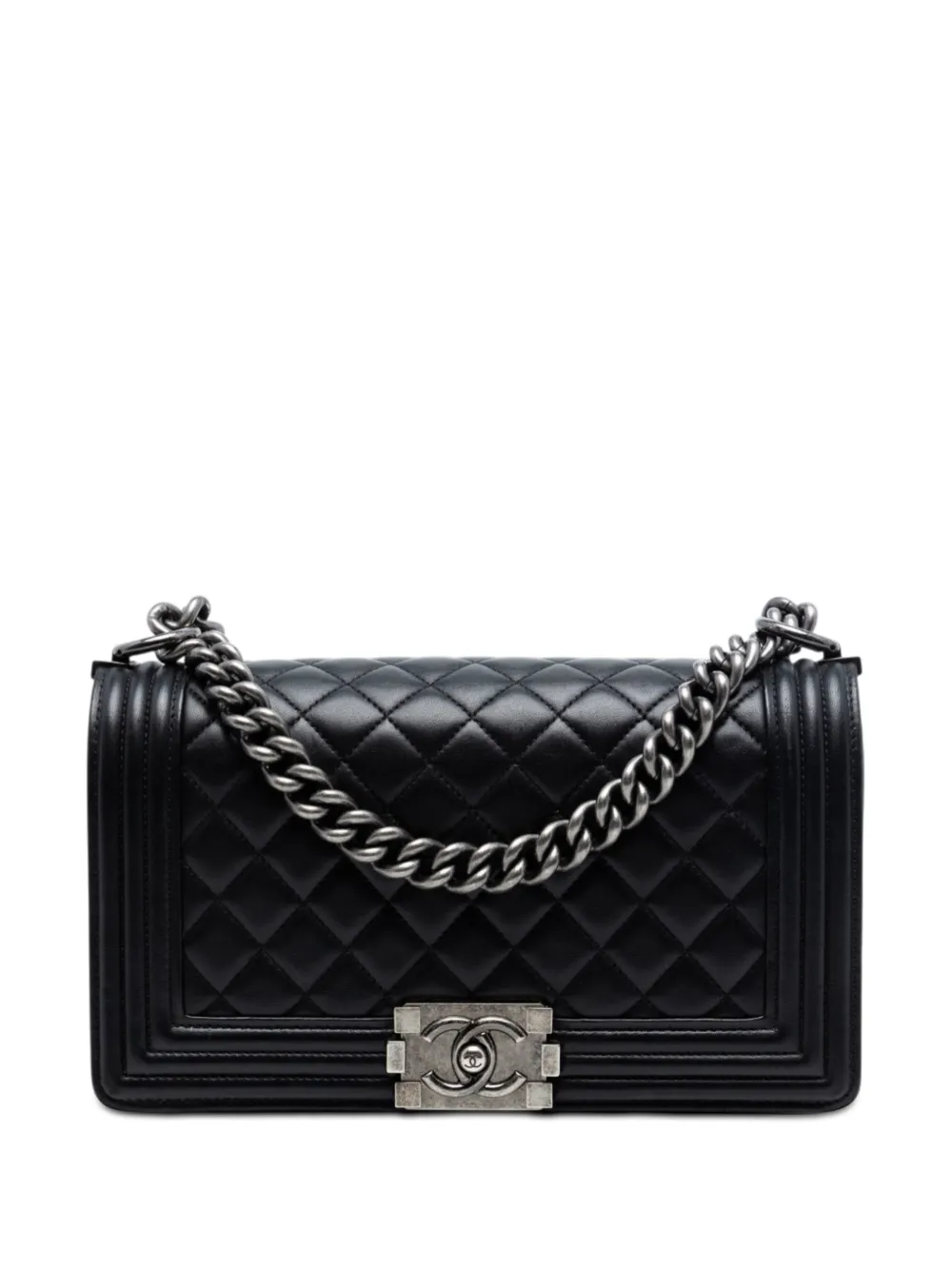 CHANEL Pre-Owned 2014 Old Medium Quilted Lambskin Boy Flap crossbody bag - Black