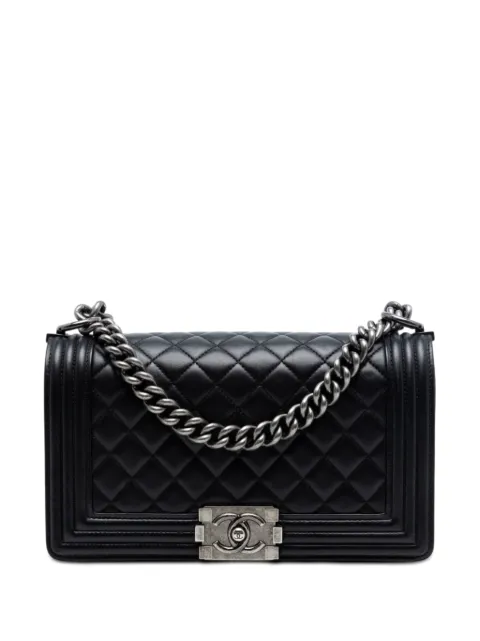 CHANEL Pre-Owned 2014 Old Medium Quilted Lambskin Boy Flap crossbody bag