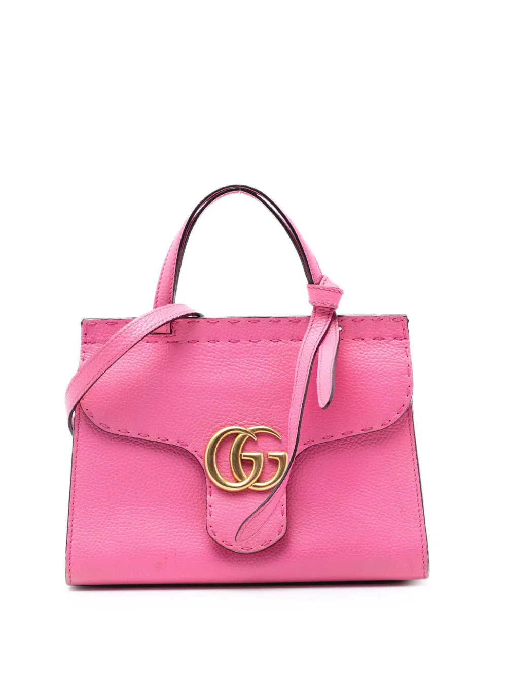 Gucci Pre-Owned 2016-2025 Small GG Marmont Leather Top Handle satchel - Rosa
