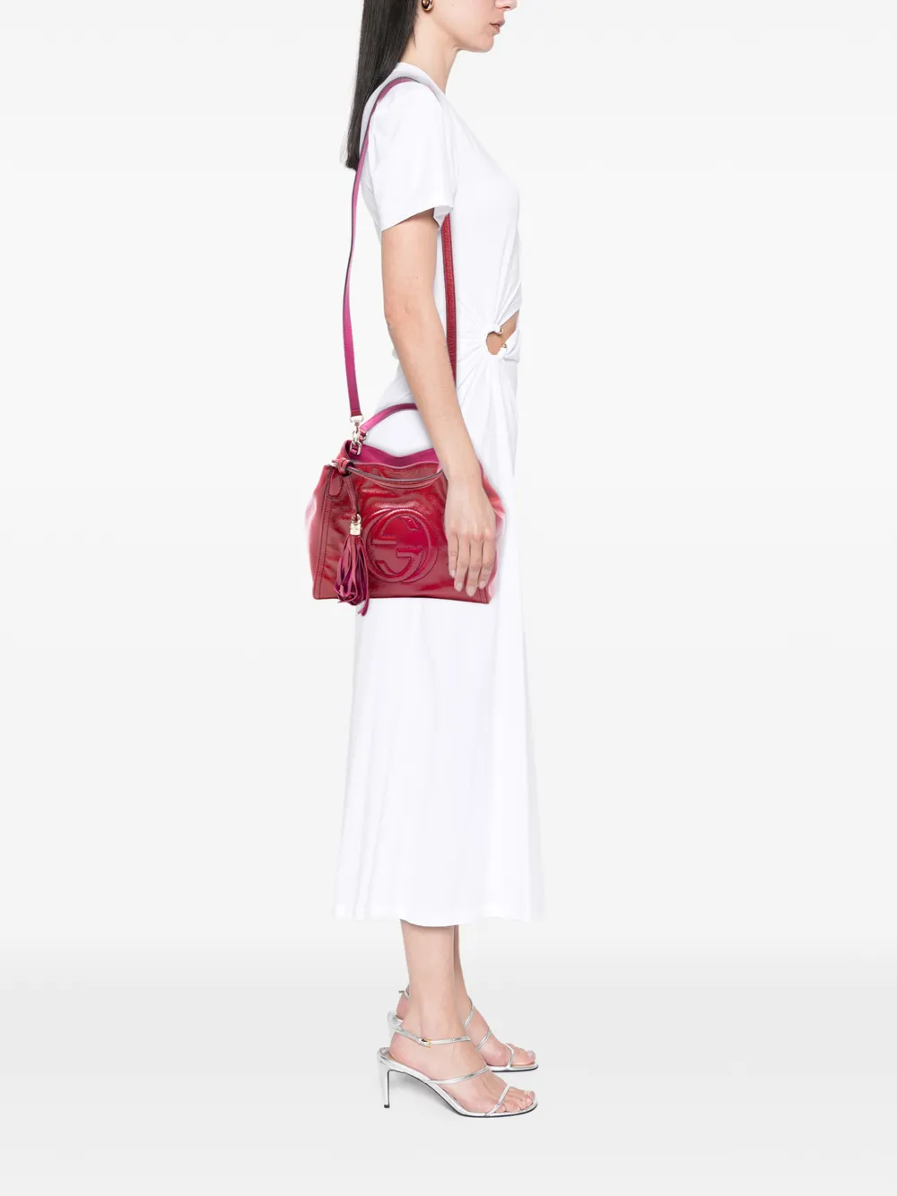  Gucci Pre-owned 2015-2025 Small Patent Soho Satchel - Red 