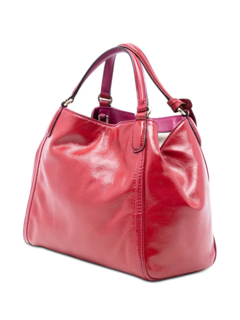 Gucci Pre-owned 2015-2025 Small Patent Soho Satchel - Red 