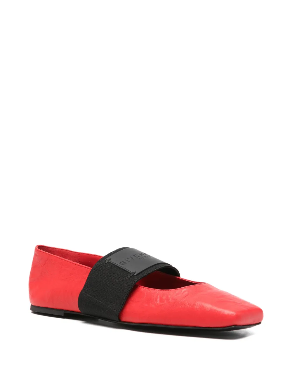 Givenchy Sliced logo-plaque leather ballet flats Rood