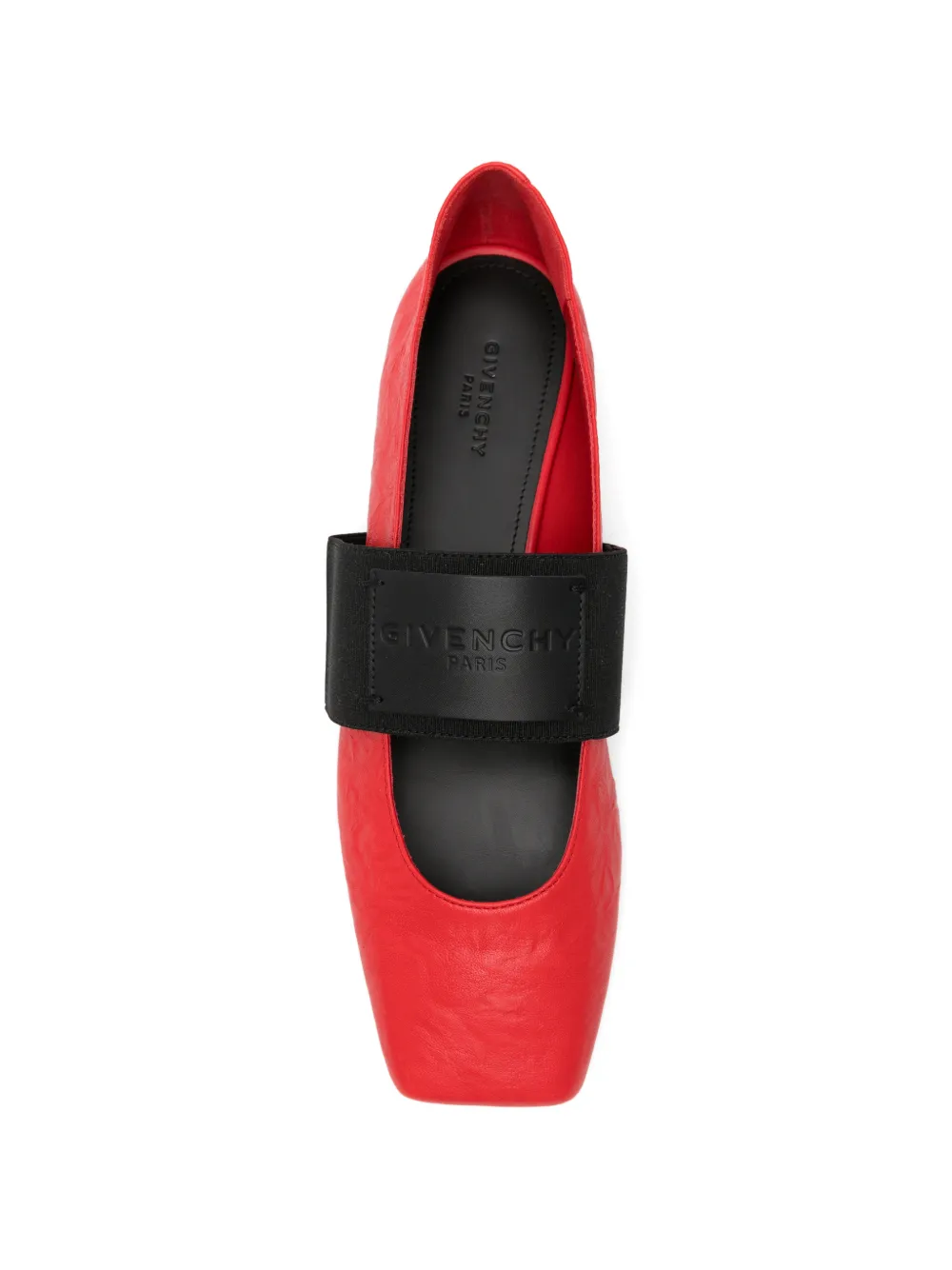 Givenchy Sliced logo-plaque leather ballet flats Rood