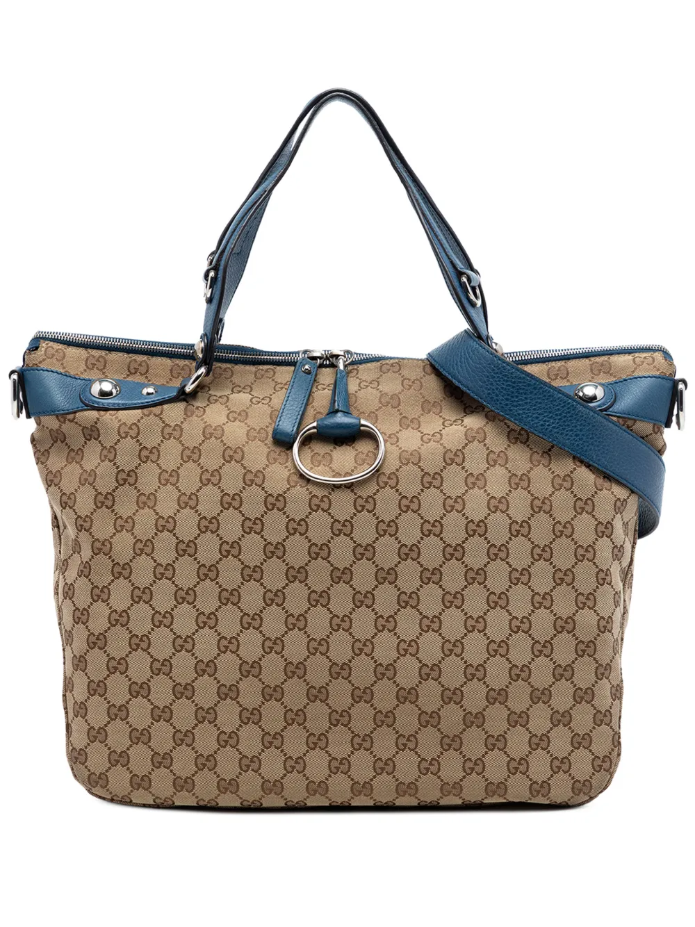 Gucci Pre-Owned 2016-2026 Large GG Canvas Icon Bit satchel - Blue