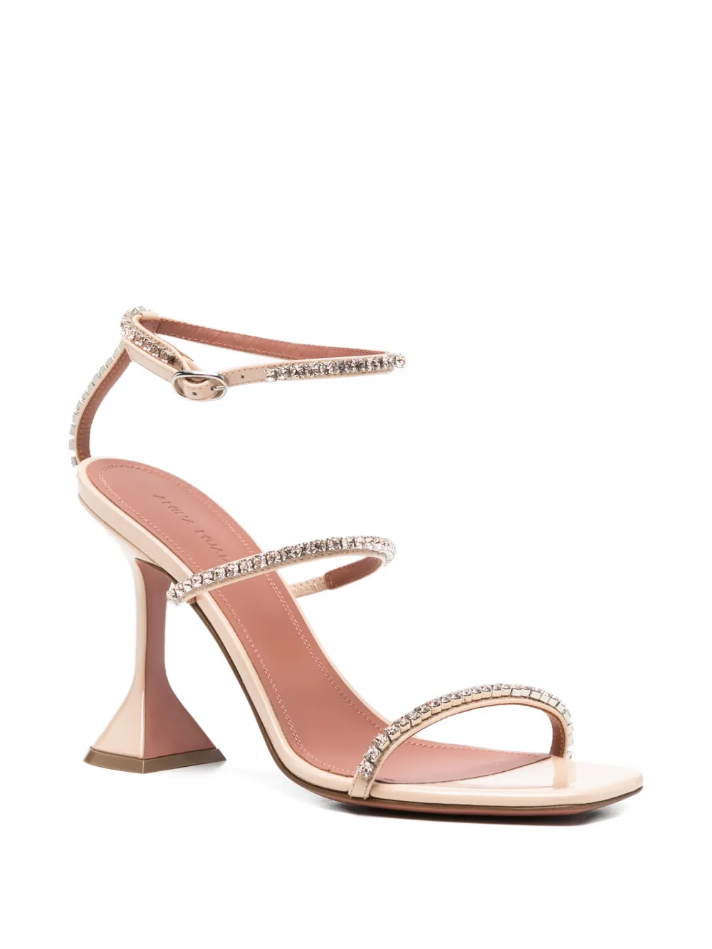 Amina Muaddi crystal-embellished sandals Beige