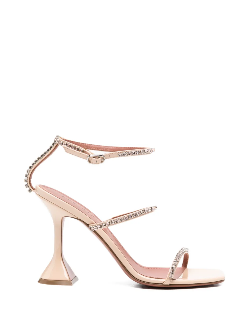 Amina Muaddi crystal-embellished sandals Beige