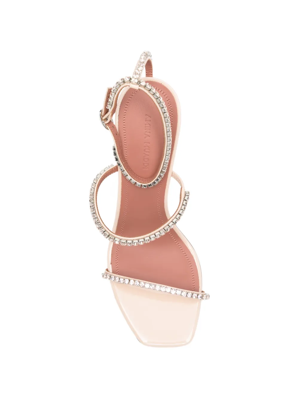 Amina Muaddi crystal-embellished sandals Beige