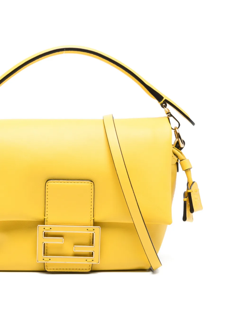 FENDI Mamma Baguette clutch met gesp Geel