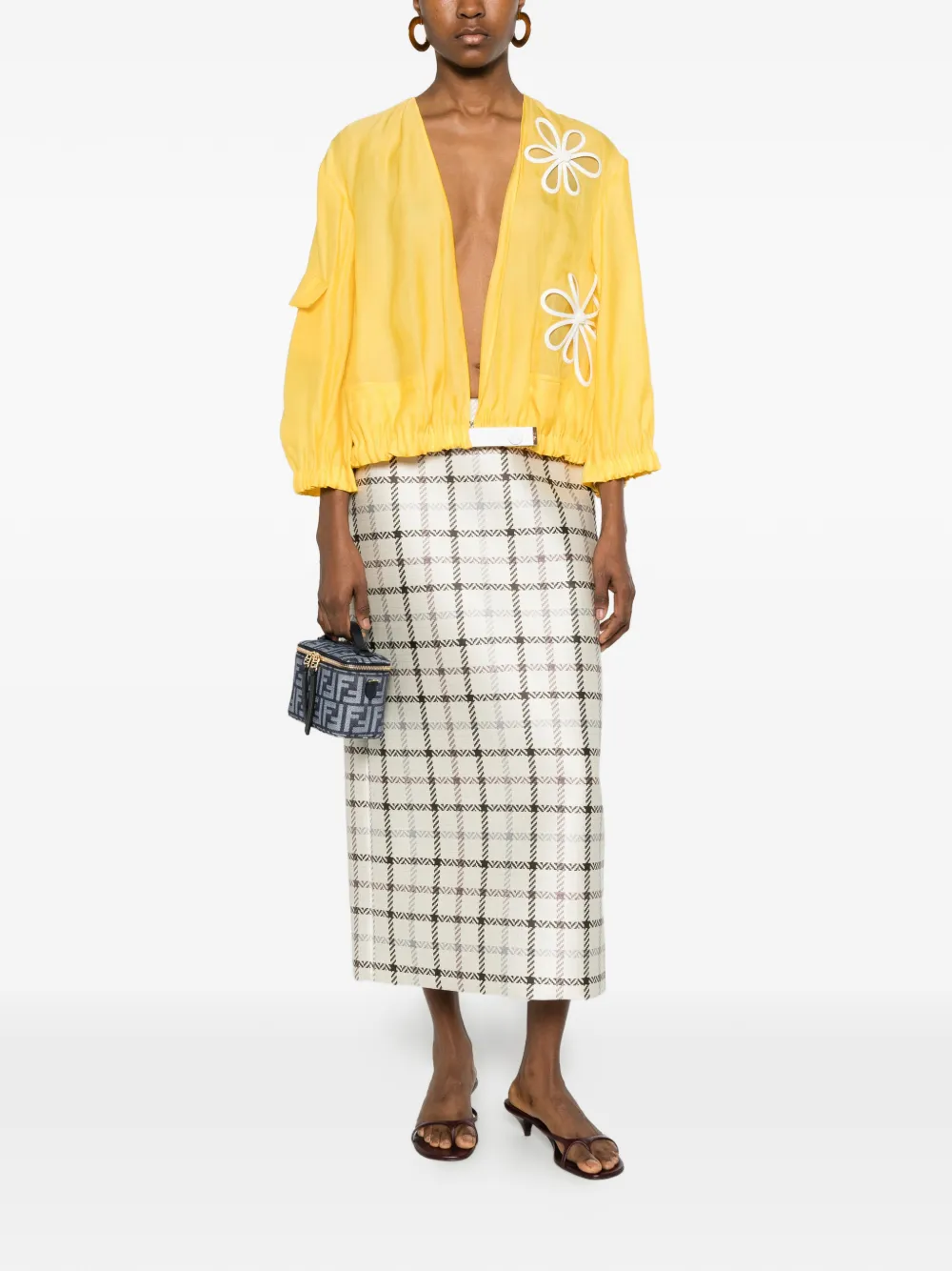 FENDI Jack met bloemenpatch Geel
