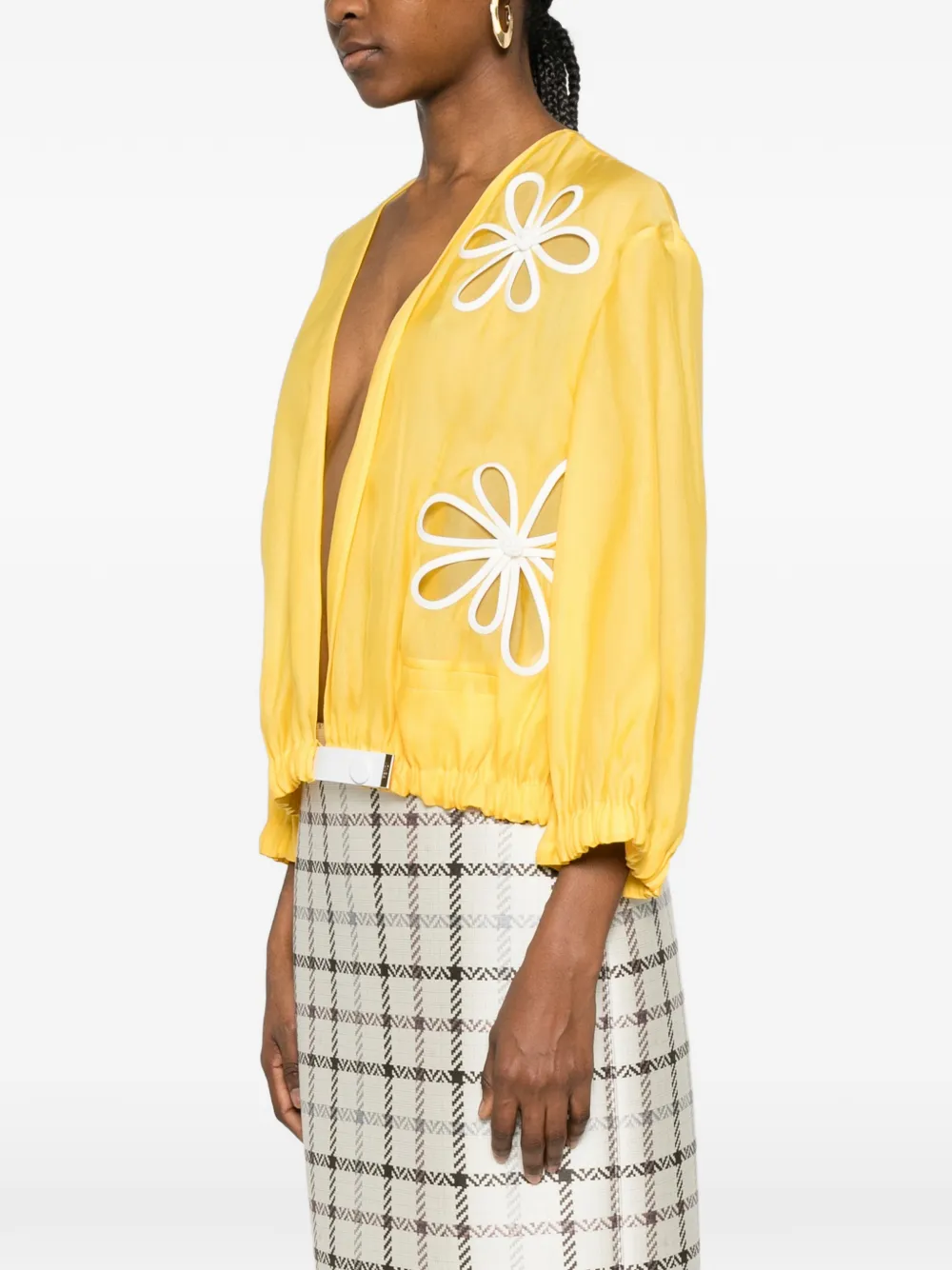 FENDI Jack met bloemenpatch Geel