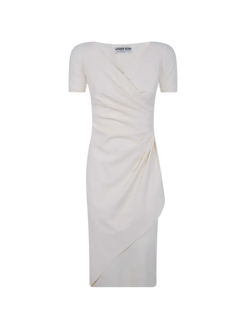 CHIARA BONI La Petite Robe ruched wrap-design midi dress - Toni neutri