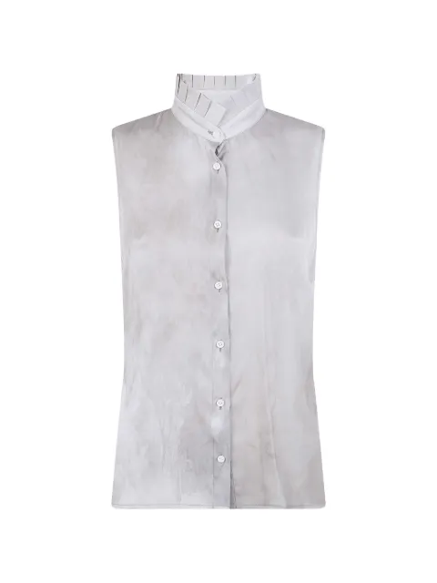 Uma Wang pleated-neck sleeveless blouse