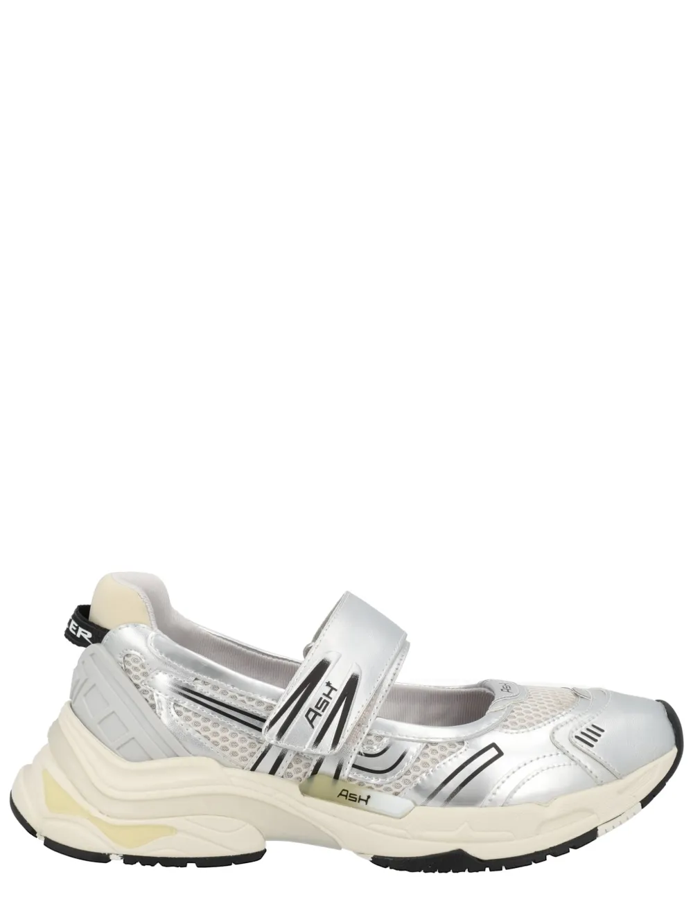 Ash touch-strap mesh-panel slip-ons Zilver