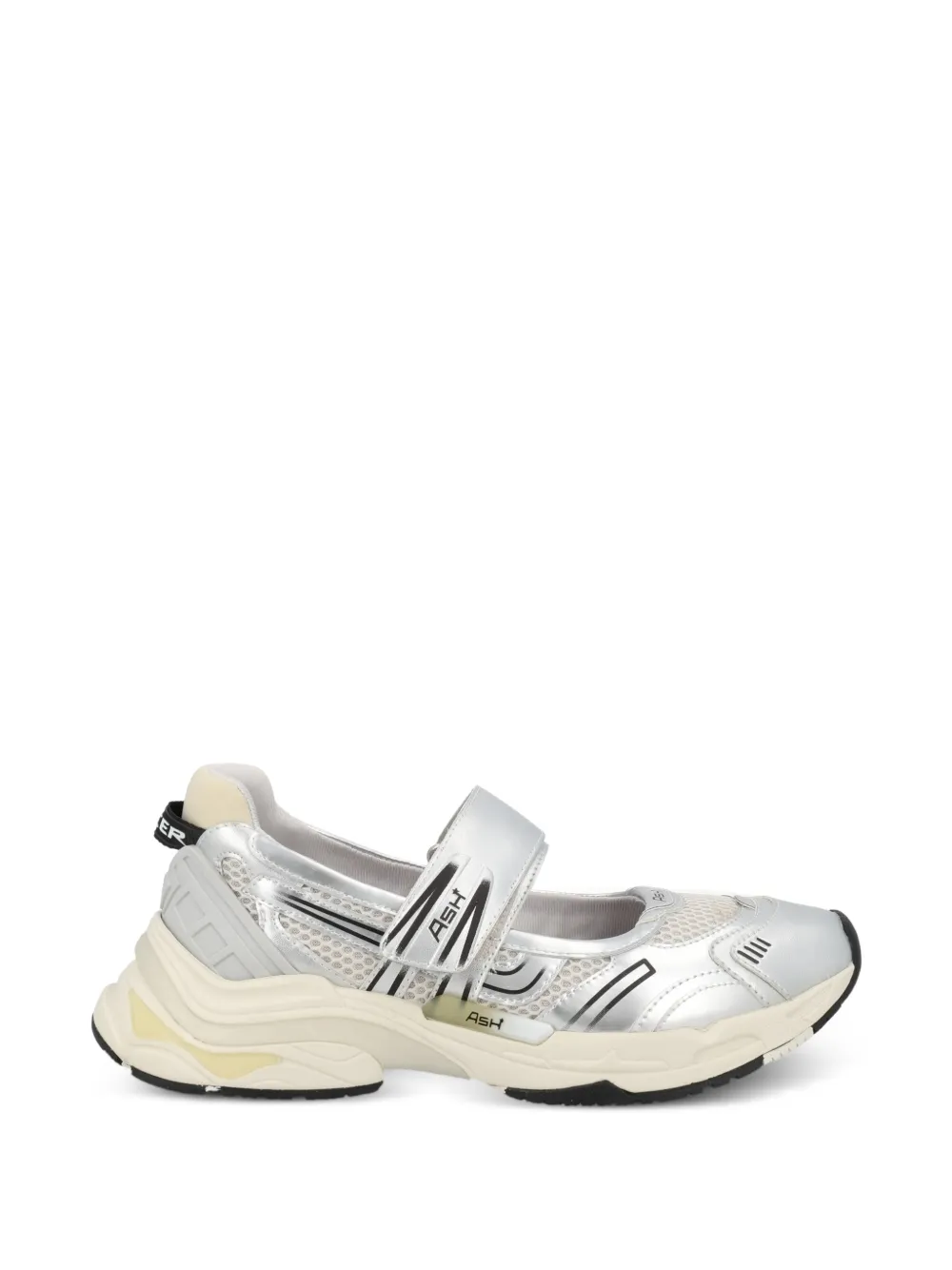 Ash touch-strap mesh-panel slip-ons - Silber