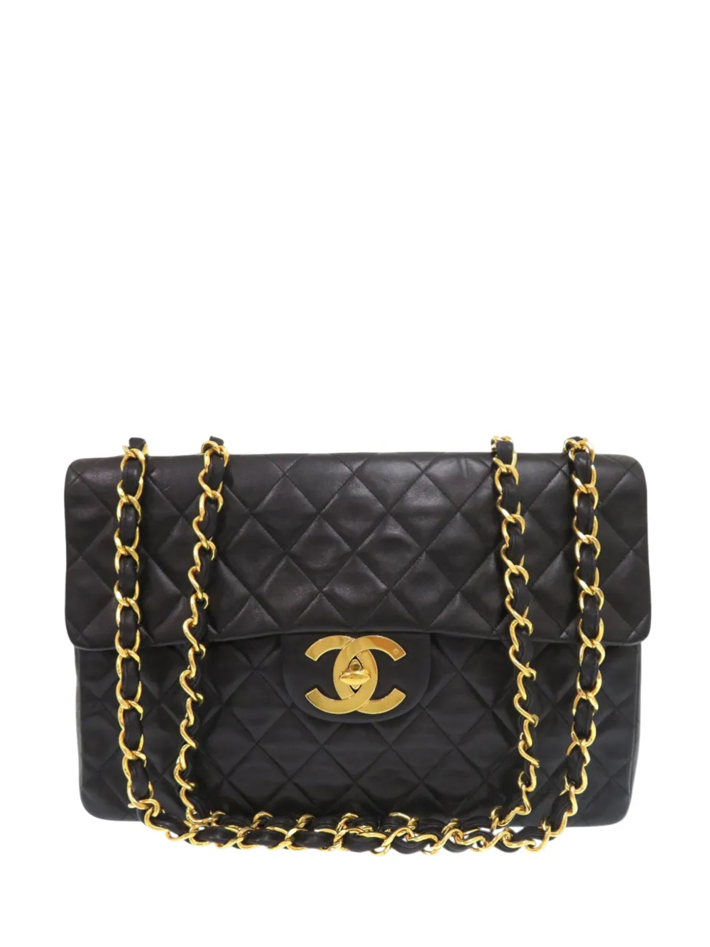 CHANEL Pre-Owned 1994-1996 Maxi XL Classic Lambskin Single Flap shoulder bag - Nero