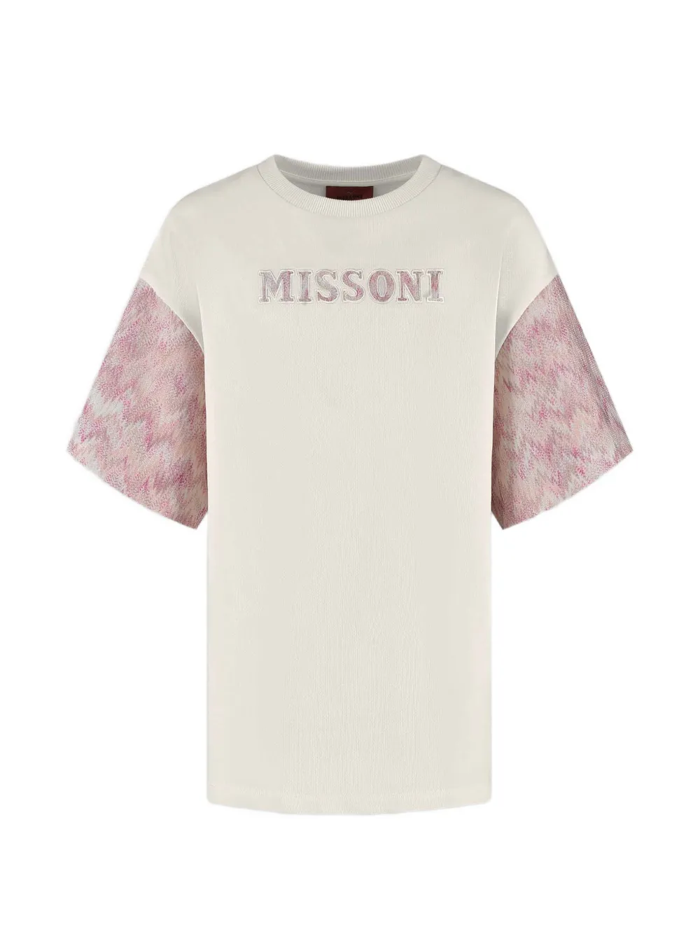 Missoni Kids embroidered sleeved mini dress - Toni neutri