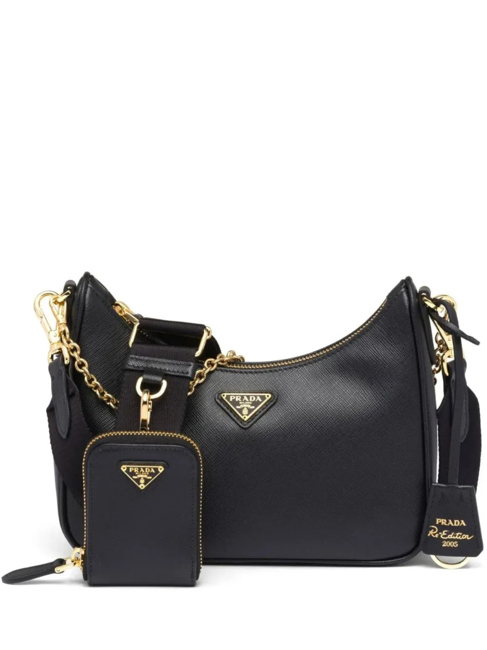 Prada Re-Edition 2005 Saffiano leather shoulder bag - Nero
