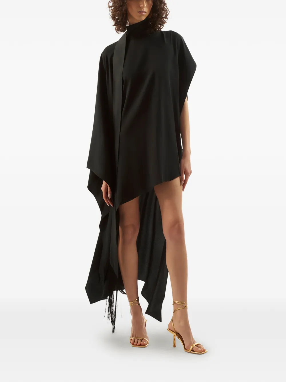 Taller Marmo California mini-jurk met hoge hals Zwart