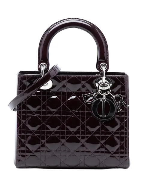 Christian Dior Pre-Owned 2009 ミディアム パテント カナージュ レディ ディオール サッチェルバッグ