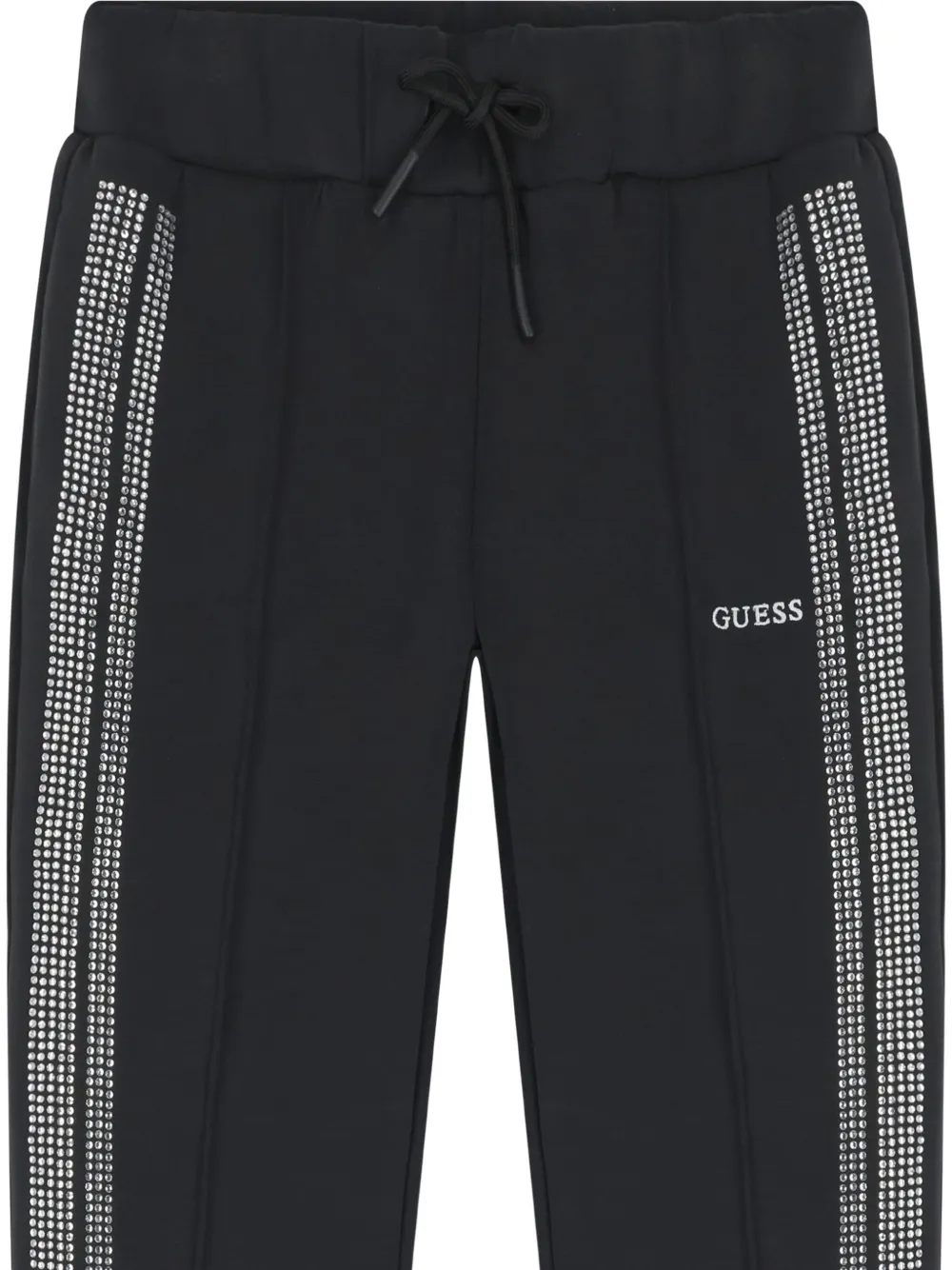 guess kids Gestreepte broek met logo Zwart