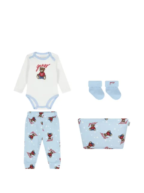 GUESS USA teddy-bear print babywear set