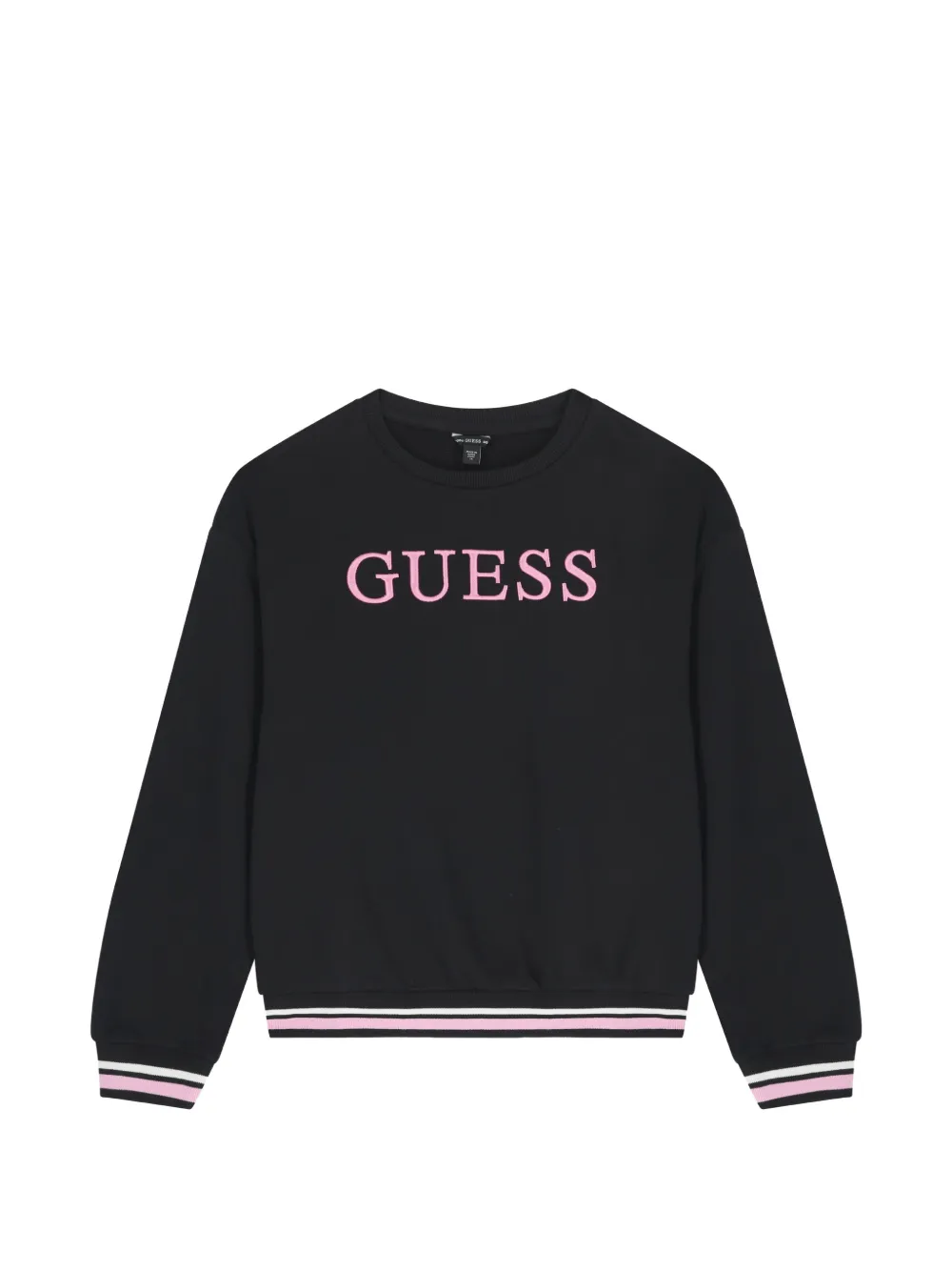 GUESS USA embroidered ribbed trim sweatshirt - Black
