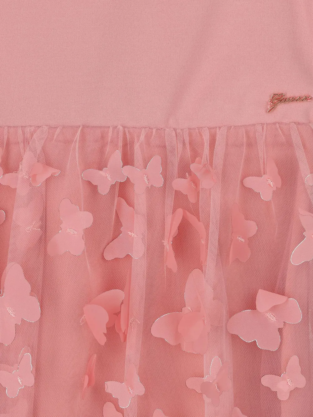 guess kids Jurk met vlinder-verfraaiing Roze