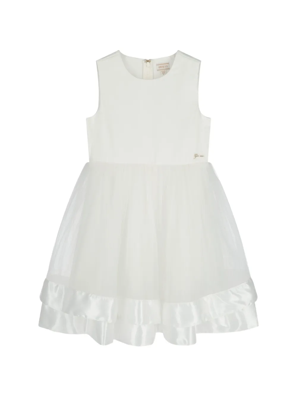 GUESS USA Abito a balze con strato in tulle - Bianco