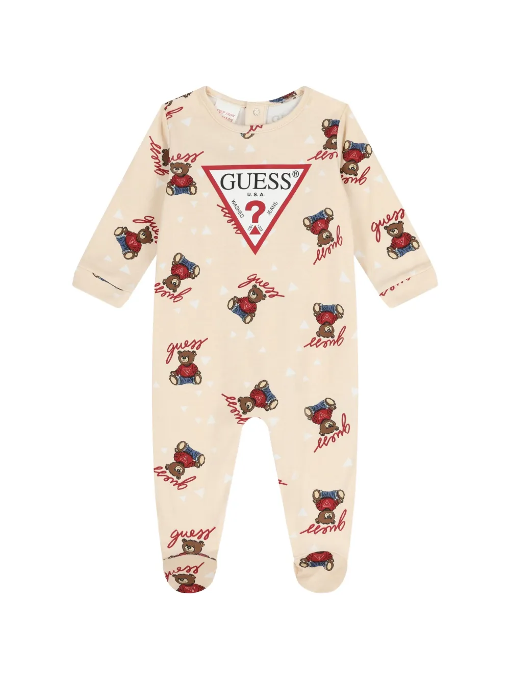 GUESS USA bear print babywear - Nude