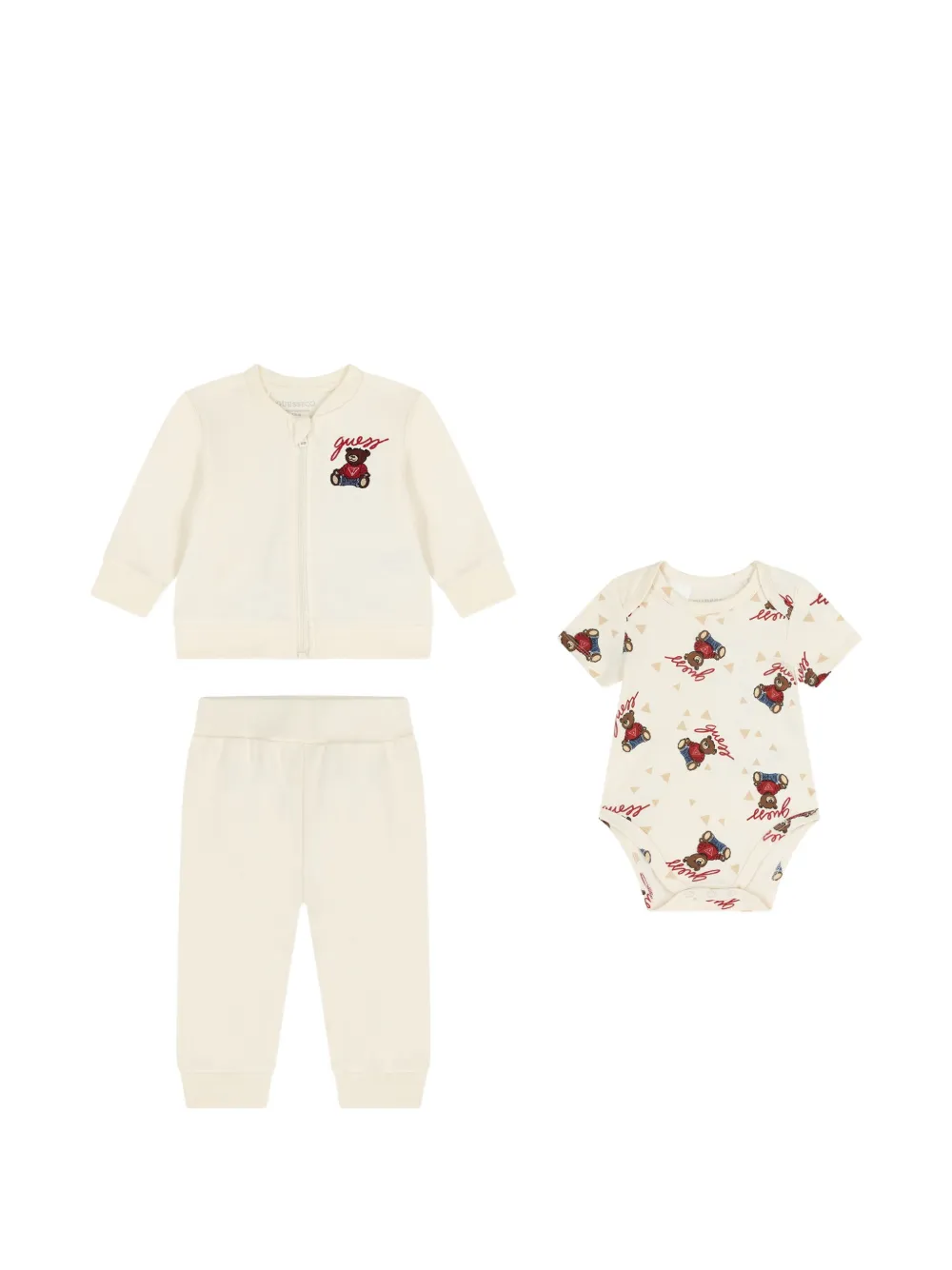 GUESS USA Set tuta sportiva con ricamo - Toni neutri