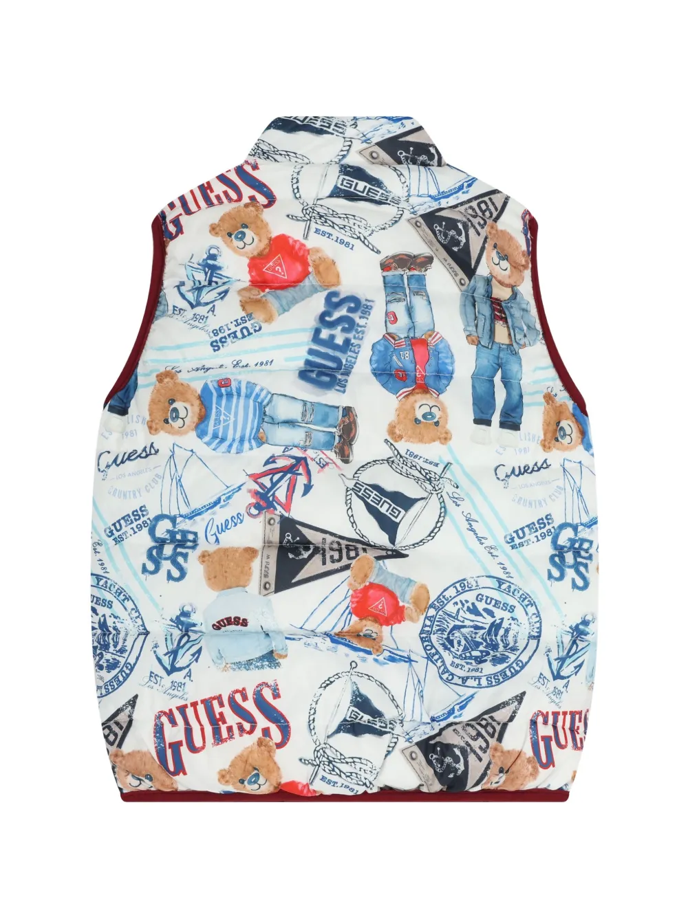 guess kids Omkeerbare bodywarmer met print Wit