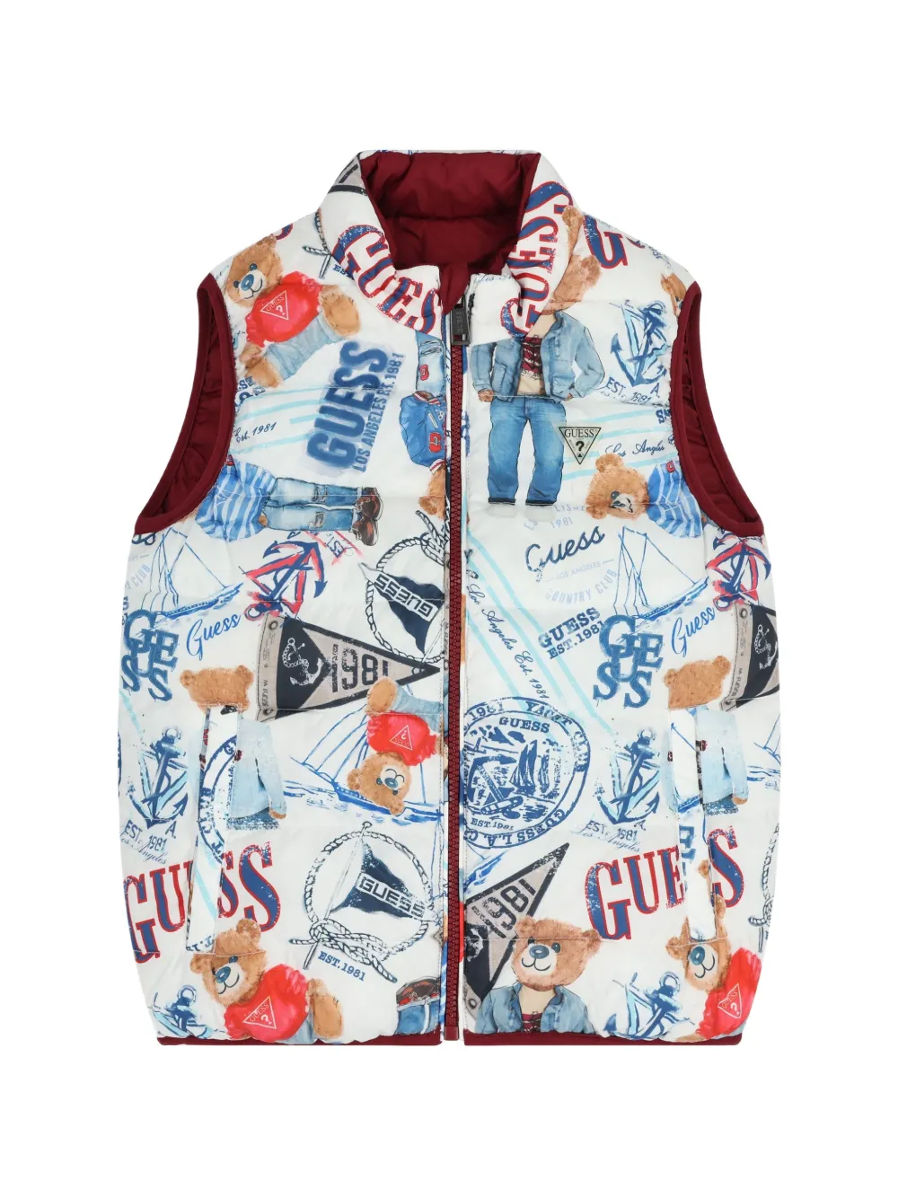 GUESS USA Reversible graphic gilet - Weiß
