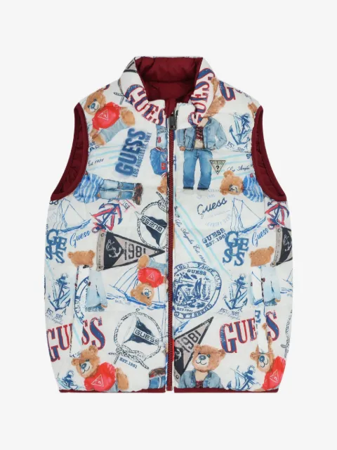 GUESS USA chaleco reversible con motivo gráfico