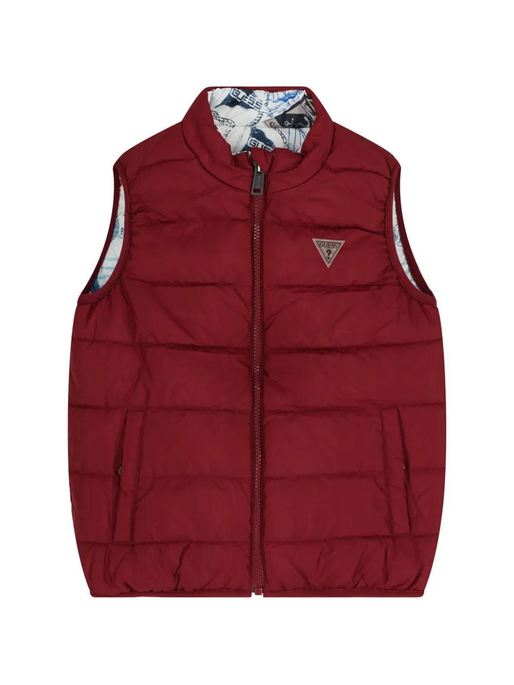 guess kids Omkeerbare bodywarmer met print Wit