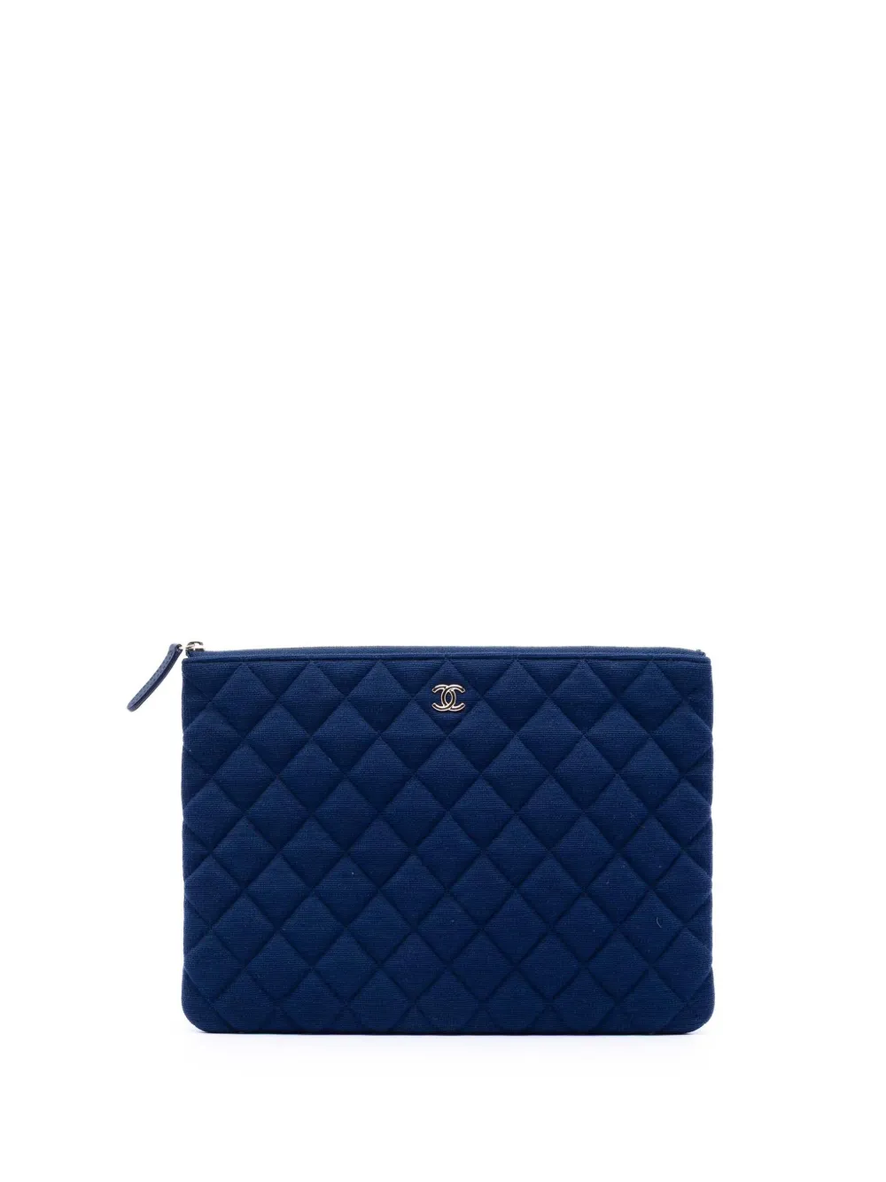 CHANEL Pre-Owned 2019 Medium Quilted Jersey O Case clutch bag - Blu