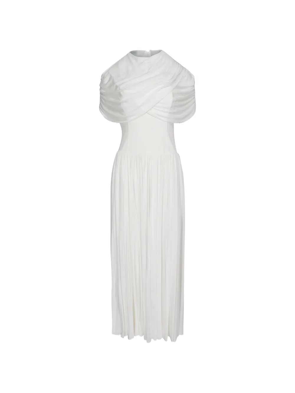 Simkhai Nancie draped pleated maxi dress - Bianco