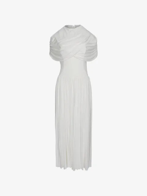 SIMKHAI  Nancie draped pleated maxi dress