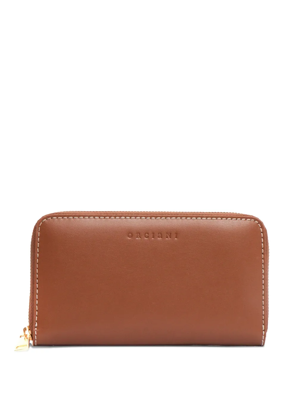 Orciani Portafoglio in pelle con logo goffrato - Marrone
