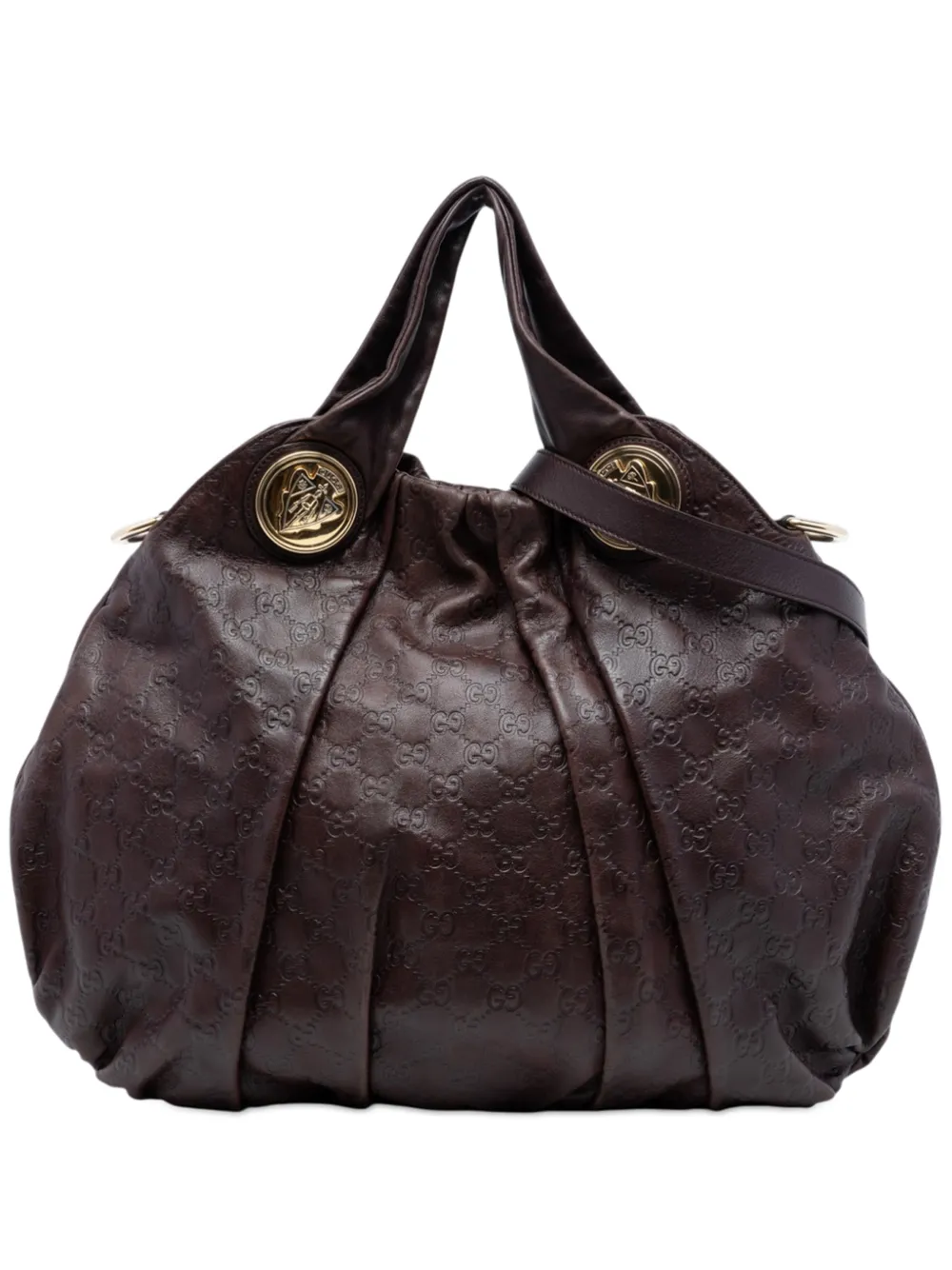 Gucci Pre-Owned 2016-2026 Large Guccissima Hysteria satchel - Marrone