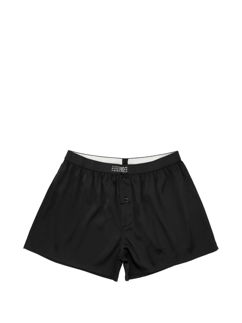 MM6 Maison Margiela washed silk boxer shorts - Schwarz