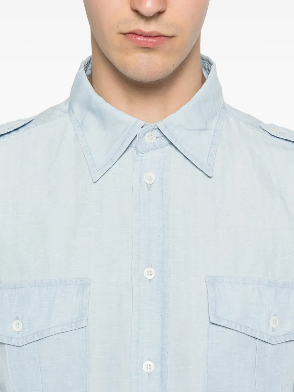 Barena Overhemd met zak Blauw