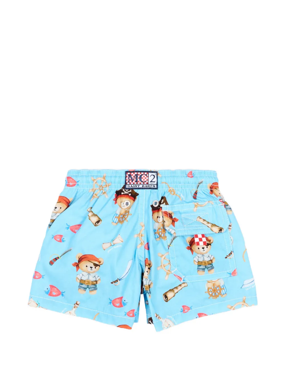  Mc2 Saint Barth Kids Pirate Print Boxer Shorts - Blue 