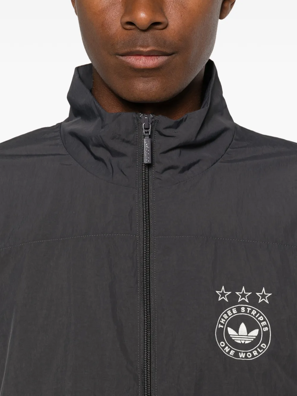 adidas Jack met logoprint en streep detail Zwart