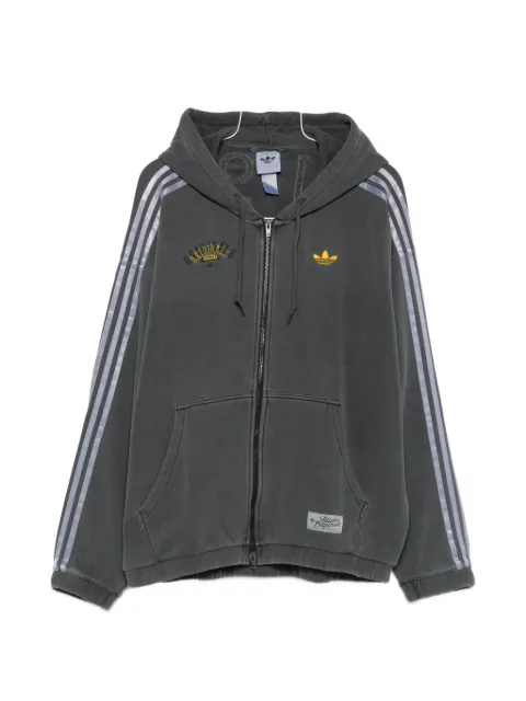 adidas logo-detail zip-up hoodie