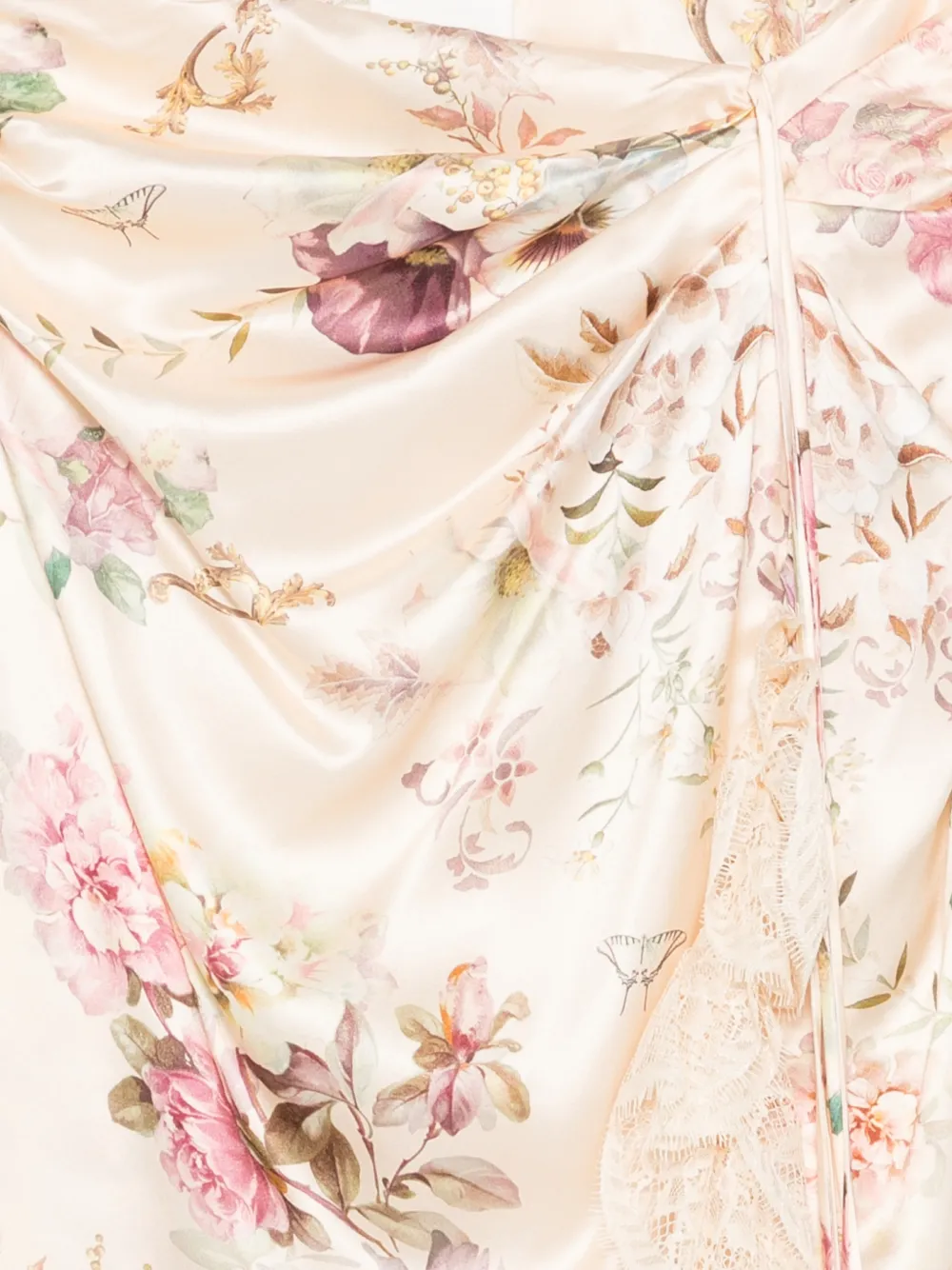 Camilla Rok met bloemenkant Beige